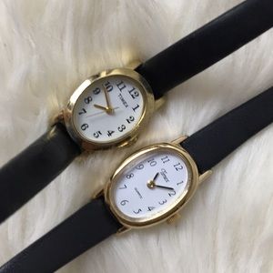 ladies timex wrist watch 2 pack lot thin band oval